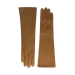 Max Mara Afidee Long Lambskin Nappa Gloves in Tobacco | Gloves | Luxury Shoes 