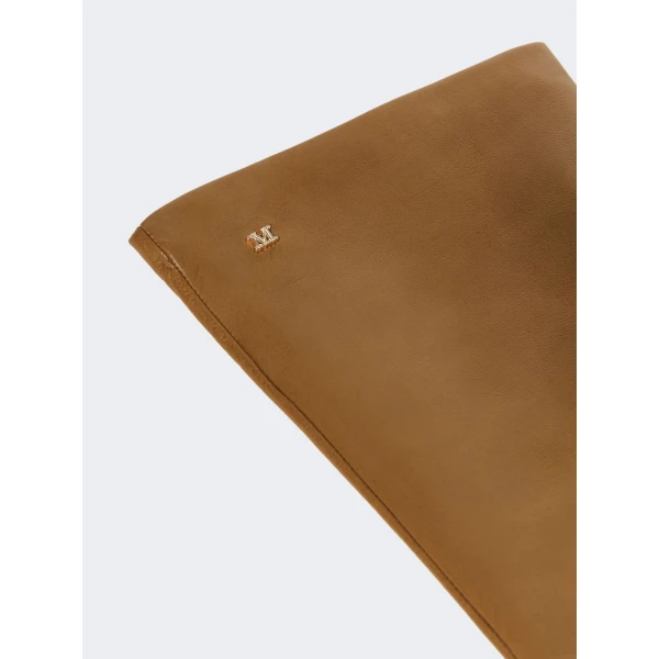 Max Mara Afidee Long Lambskin Nappa Gloves in Tobacco | Gloves | Luxury Shoes 