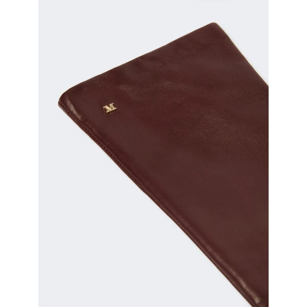 Max Mara Afidee Long Nappa Leather Gloves in Bordeaux | Gloves | Luxury Shoes 