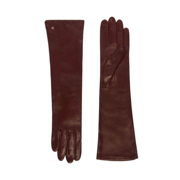 Max Mara Afidee Long Nappa Leather Gloves in Bordeaux | Women | Luxury Shoes 
