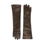 Max Mara Afidee Long Nappa Leather Gloves in Dark Brown | Gloves | Luxury Shoes 