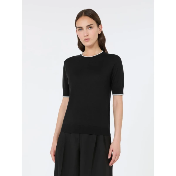 Max Mara Agenda Wool and Silk Sweater in Black and White | Sweaters | Luxury Shoes 