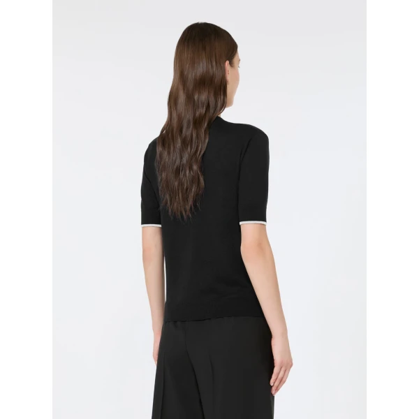 Max Mara Agenda Wool and Silk Sweater in Black and White | Sweaters | Luxury Shoes 