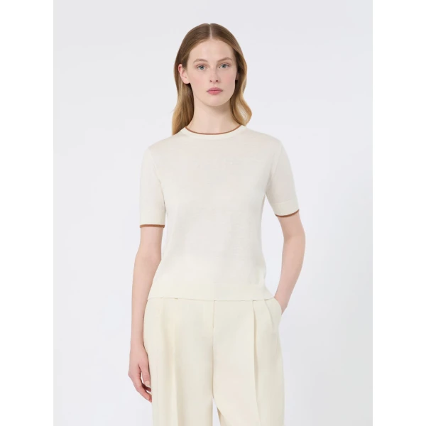 Max Mara Agenda Wool and Silk Sweater in White | Sweaters | Luxury Shoes 