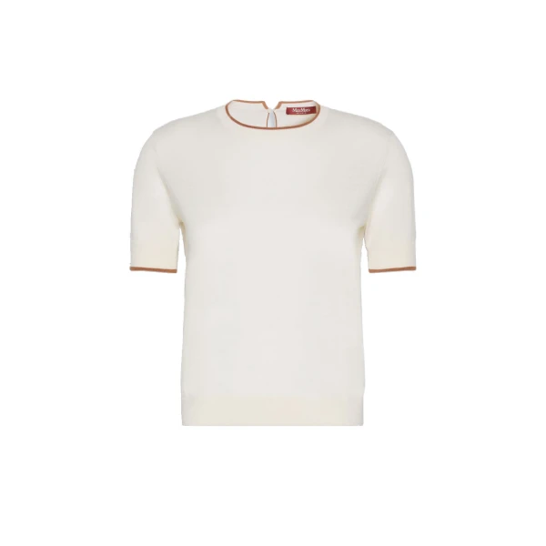 Agenda Wool and Silk Sweater in White