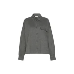 Max Mara Agiate Jersey Shirt Jacket in Light Grey | Blazers | Luxury Shoes 
