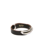 Max Mara Agiate Leather and Metal Bracelet in Black | Bracelets | Luxury Shoes 