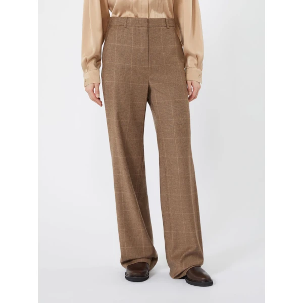 Max Mara Agile Straight Wool Flannel Trousers in Camel | Tailored pants | Luxury Shoes 