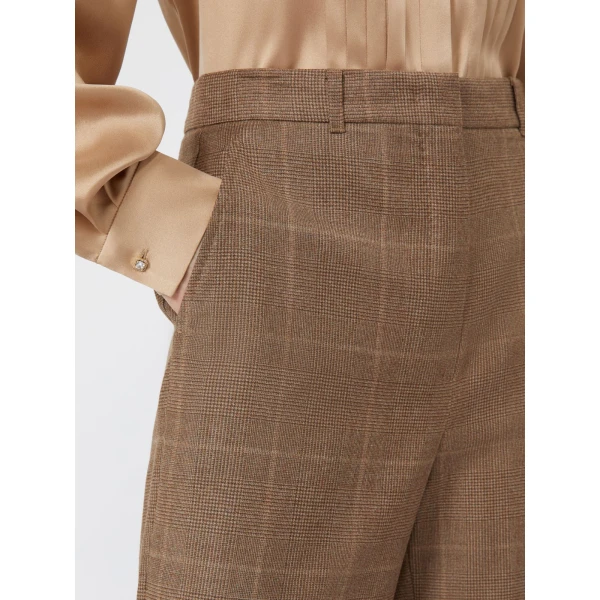 Max Mara Agile Straight Wool Flannel Trousers in Camel | Tailored pants | Luxury Shoes 