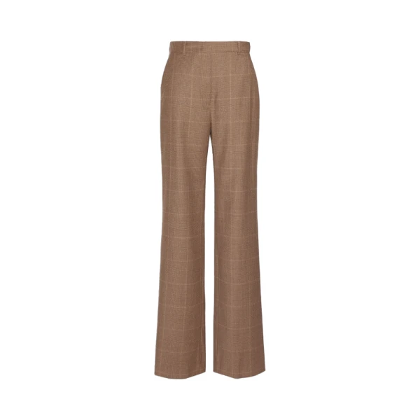 Max Mara Agile Straight Wool Flannel Trousers in Camel | Tailored pants | Luxury Shoes 