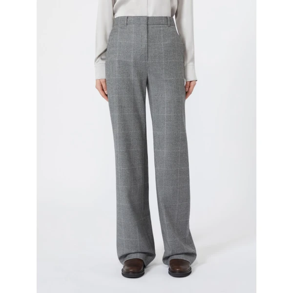 Max Mara Agile Straight Wool Flannel Trousers in Dark Grey | Tailored pants | Luxury Shoes 