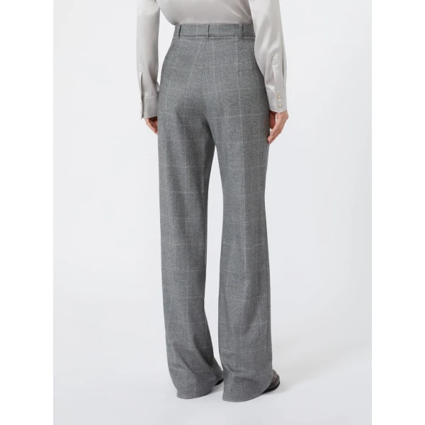 Max Mara Agile Straight Wool Flannel Trousers in Dark Grey | Tailored pants | Luxury Shoes 