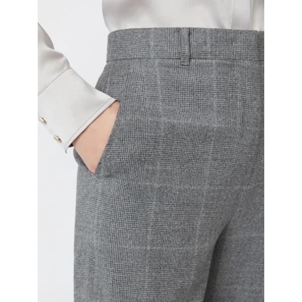 Max Mara Agile Straight Wool Flannel Trousers in Dark Grey | Tailored pants | Luxury Shoes 