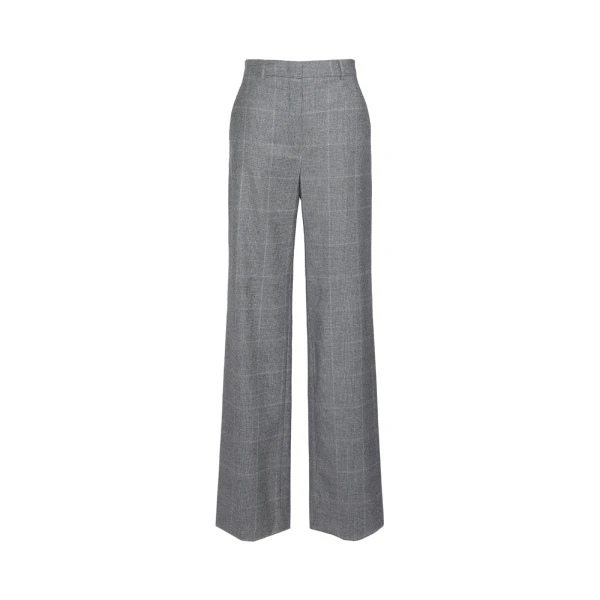 Max Mara Agile Straight Wool Flannel Trousers in Dark Grey | Tailored pants | Luxury Shoes 