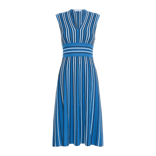 Max Mara Agreste Sleeveless Viscose Knit Dress in Ocean Blue | Maxi Dresses | Luxury Shoes 