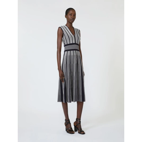 Max Mara Agreste Sleeveless Viscose Knit Dress in Ultramarine | Maxi Dresses | Luxury Shoes 
