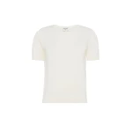 Max Mara Agro Silk and Cotton Crew Neck Jumper in Ecru | Sweaters | Luxury Shoes 