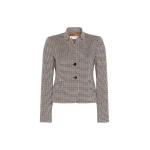 Max Mara Aguzze Slim Houndstooth Jersey Jacket in Tobacco | Blazers | Luxury Shoes 