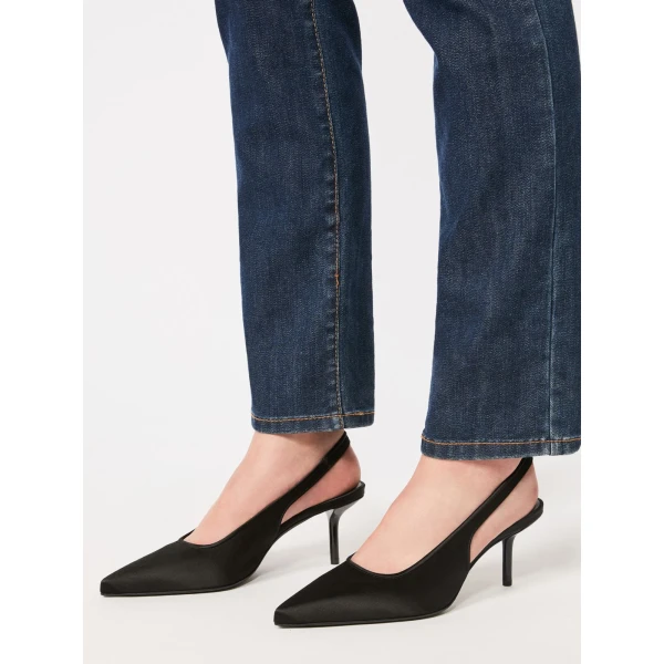 Max Mara Airone Satin Slingbacks in Black | Heels | Luxury Shoes 