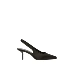 Max Mara Airone Satin Slingbacks in Black | Heels | Luxury Shoes 