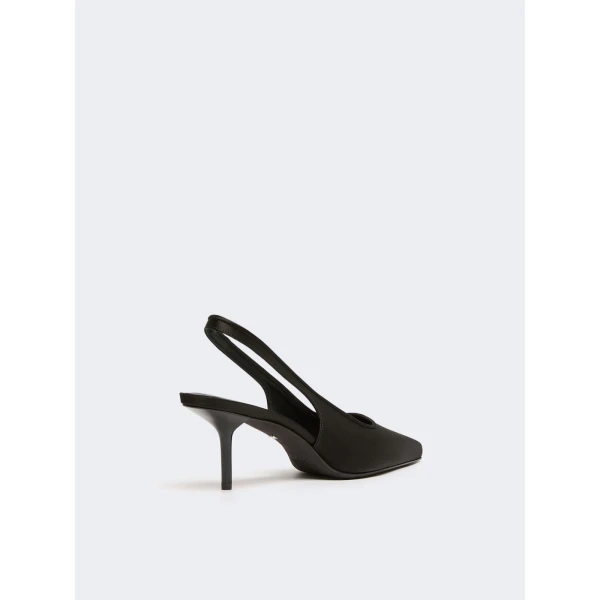 Max Mara Airone Satin Slingbacks in Black | Heels | Luxury Shoes 