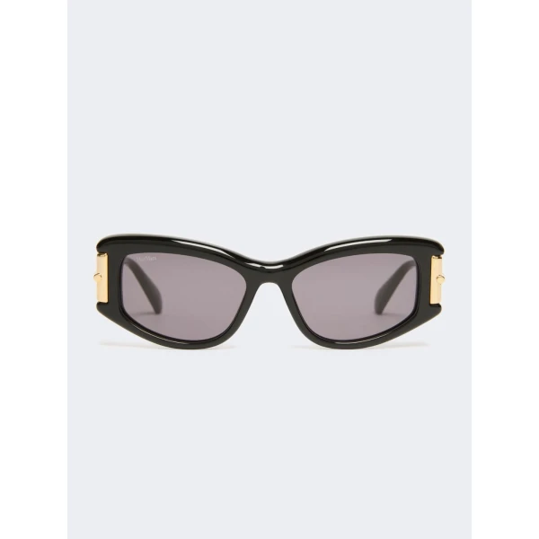 Max Mara Airone Square Acetate Glasses in Black | Sunglasses | Luxury Shoes 