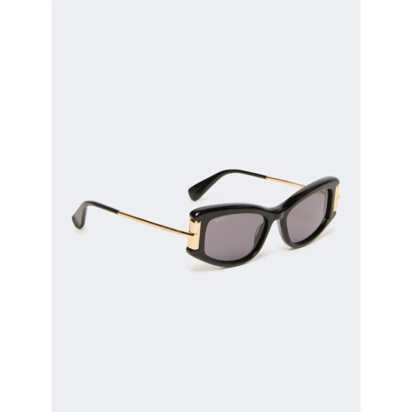 Max Mara Airone Square Acetate Glasses in Black | Sunglasses | Luxury Shoes 