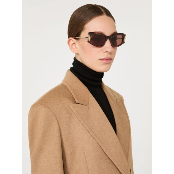 Max Mara Airone Square Acetate Glasses in Rust | Sunglasses | Luxury Shoes 