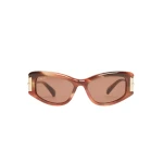 Max Mara Airone Square Acetate Glasses in Rust | Sunglasses | Luxury Shoes 