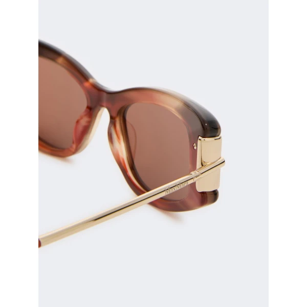 Max Mara Airone Square Acetate Glasses in Rust | Sunglasses | Luxury Shoes 