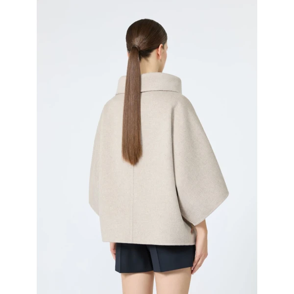 Max Mara Ala Double Cashmere Cropped Coat in Sand | Wool Coat | Luxury Shoes 