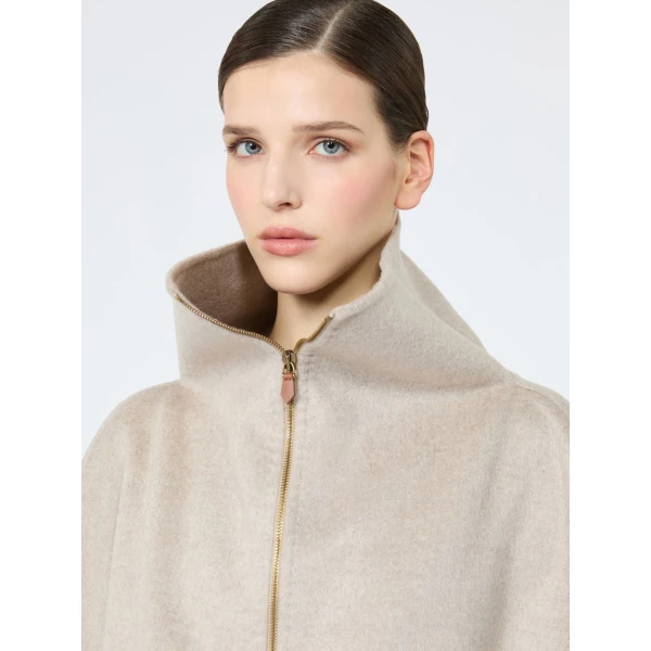 Max Mara Ala Double Cashmere Cropped Coat in Sand | Wool Coat | Luxury Shoes 