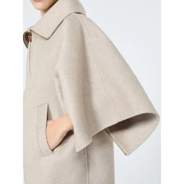 Max Mara Ala Double Cashmere Cropped Coat in Sand | Wool Coat | Luxury Shoes 