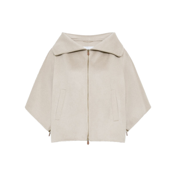 Max Mara Ala Double Cashmere Cropped Coat in Sand | Wool Coat | Luxury Shoes 