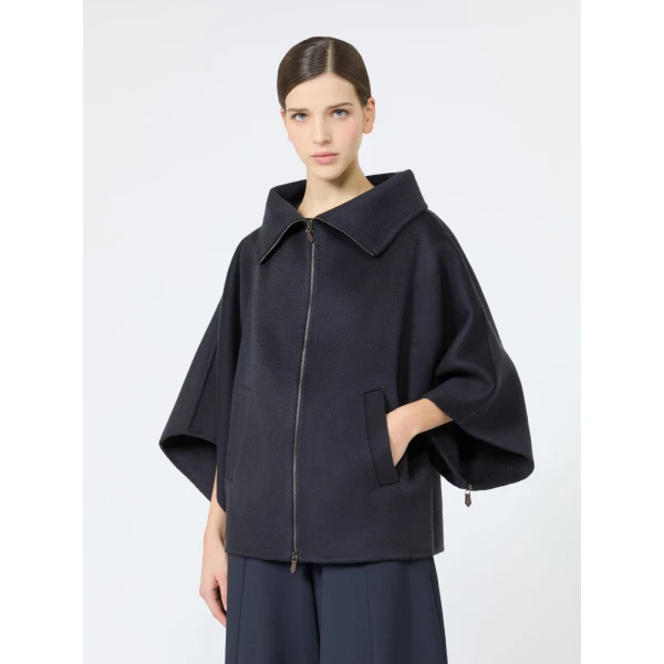 Max Mara Ala Double Cashmere Cropped Coat in Ultramarine | Wool Coat | Luxury Shoes 