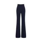 Max Mara Alabama Flared Cady Trousers in Navy | Wide leg pants | Luxury Shoes 