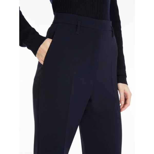 Max Mara Alabama Flared Cady Trousers in Navy | Wide leg pants | Luxury Shoes 
