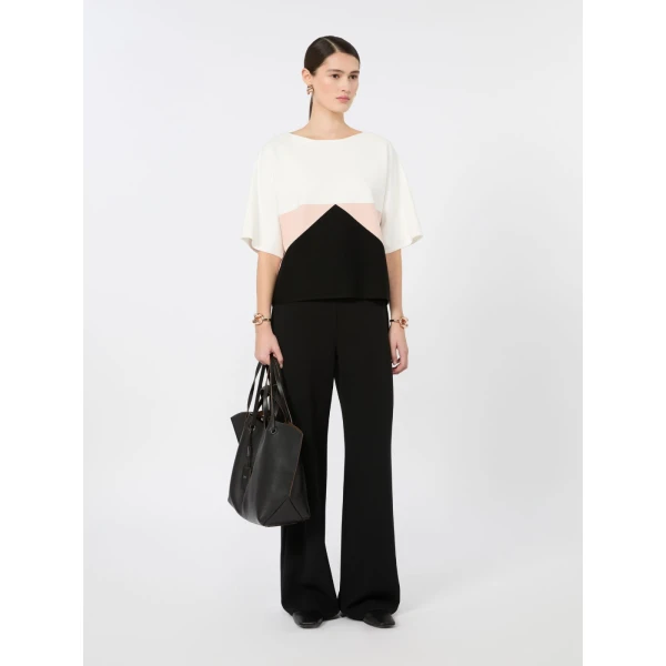 Max Mara Alaggio Cady Wide-Leg Trousers in Black | Wide leg pants | Luxury Shoes 