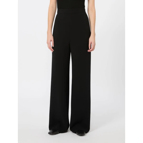 Max Mara Alaggio Cady Wide-Leg Trousers in Black | Wide leg pants | Luxury Shoes 