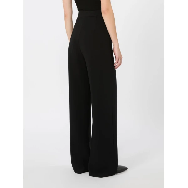 Max Mara Alaggio Cady Wide-Leg Trousers in Black | Wide leg pants | Luxury Shoes 