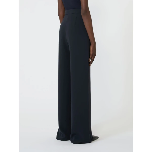 Max Mara Alaggio Cady Wide-Leg Trousers in Midnight Blue | Wide leg pants | Luxury Shoes 