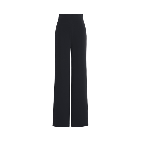 Max Mara Alaggio Cady Wide-Leg Trousers in Midnight Blue | Wide leg pants | Luxury Shoes 