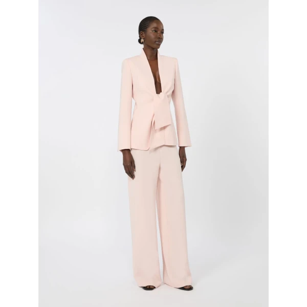 Max Mara Alaggio Cady Wide-Leg Trousers in Pink | Wide leg pants | Luxury Shoes 