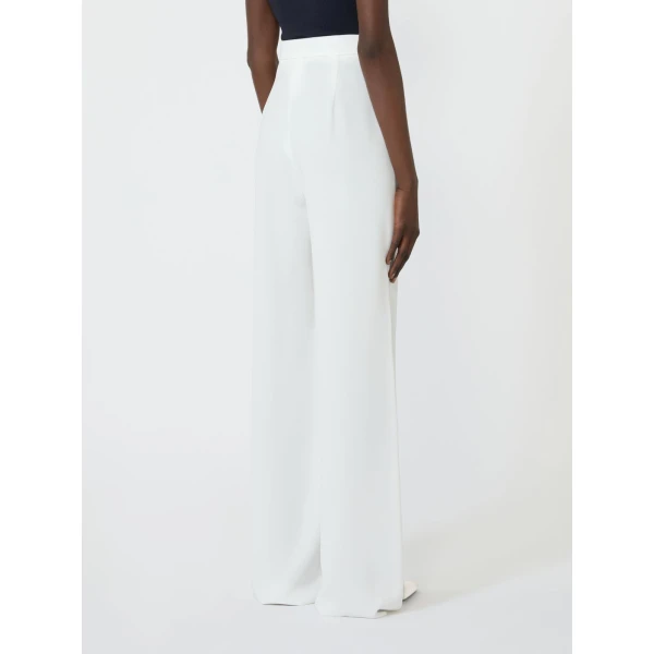 Max Mara Alaggio Cady Wide-Leg Trousers in White | Wide leg pants | Luxury Shoes 