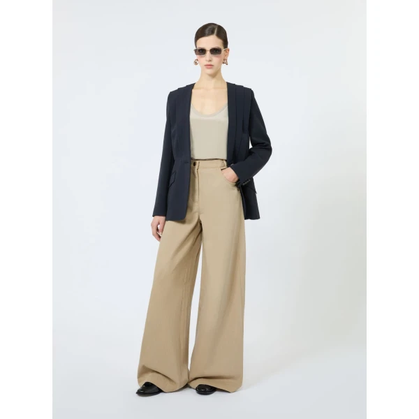 Max Mara Alamaro Coated Cotton Bull Denim Trousers in Stone Grey | Denim | Luxury Shoes 