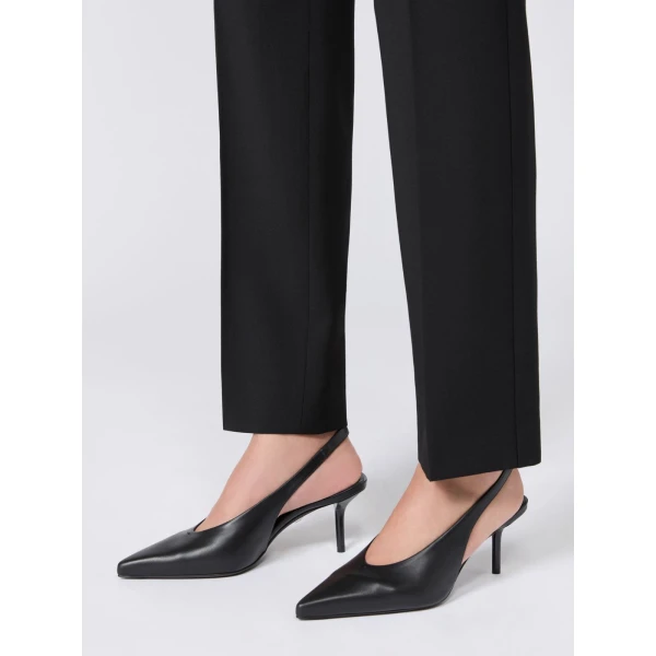 Max Mara Albata Nappa Leather Slingbacks in Black | Heels | Luxury Shoes 