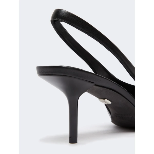 Max Mara Albata Nappa Leather Slingbacks in Black | Heels | Luxury Shoes 