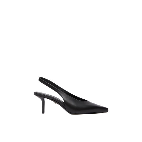 Max Mara Albata Nappa Leather Slingbacks in Black | Heels | Luxury Shoes 