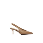 Max Mara Albata Nappa Leather Slingbacks in Mud | Heels | Luxury Shoes 