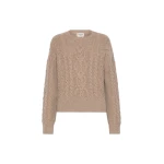 Max Mara Alben Cable Knit Wool Jumper in Hazelnut Brown | Sweaters | Luxury Shoes 